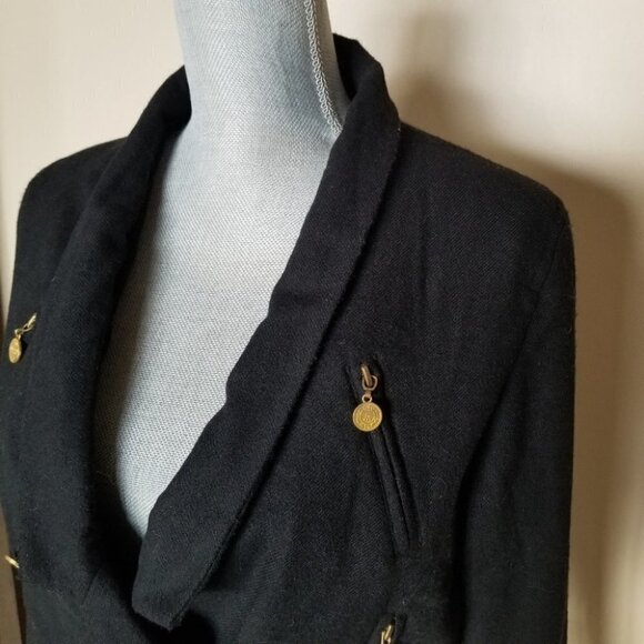 One Teaspoon Cadet Blazer Cropped  Black with Gold buttons Medium - Picture 13 of 15